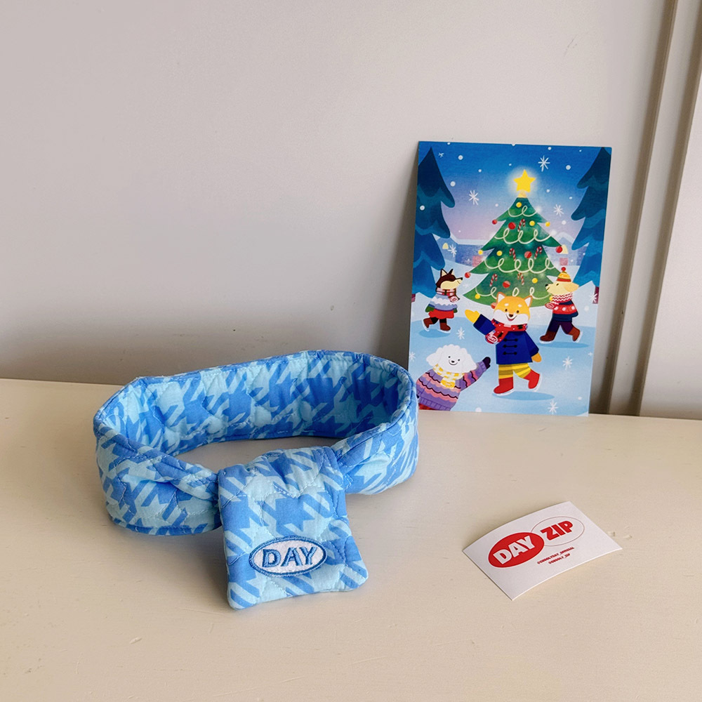 【預購】cuddly day｜藍色千鳥格圍巾