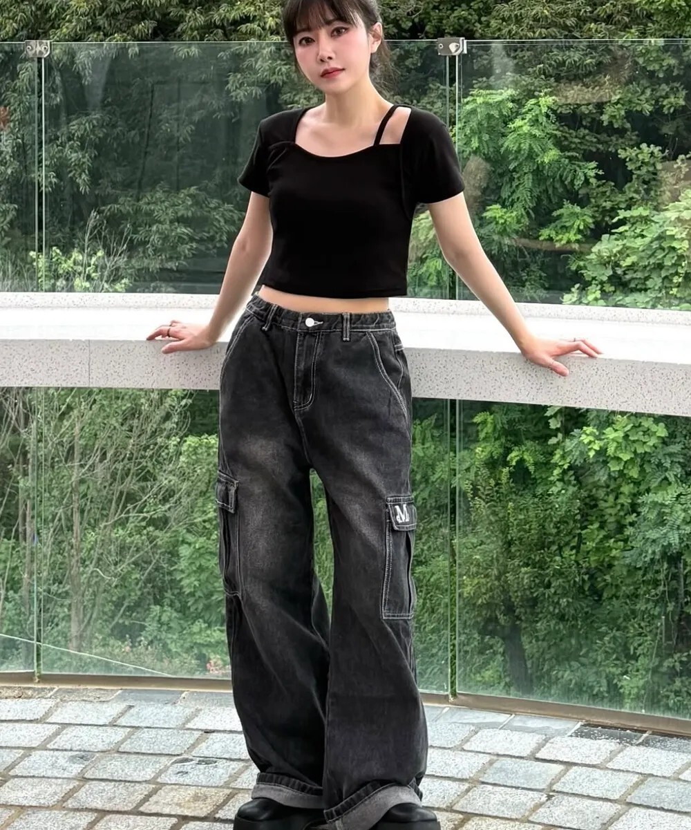 <快速出貨> MUCENT CARLET 寬鬆工裝牛仔褲