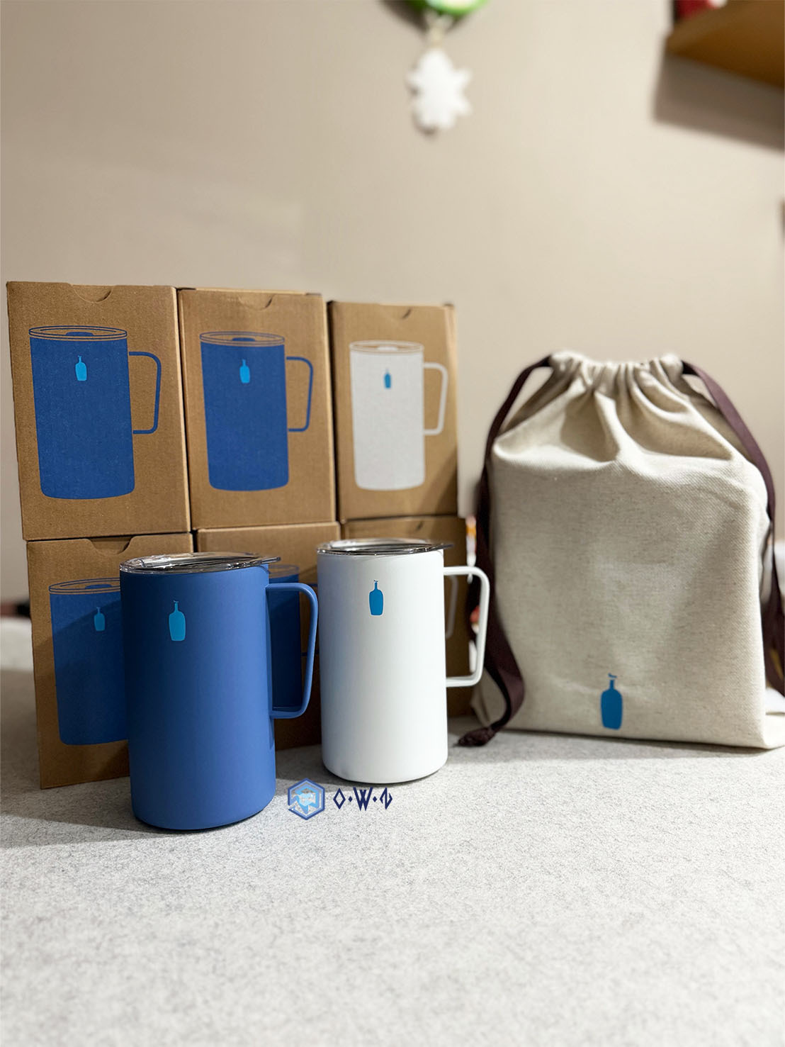 【OWN】Blue Bottle 藍瓶子 保溫杯 旅行保溫 20oz 全球首發 韓國限定 韓國唯一販售 Korea Only 藍色 白色