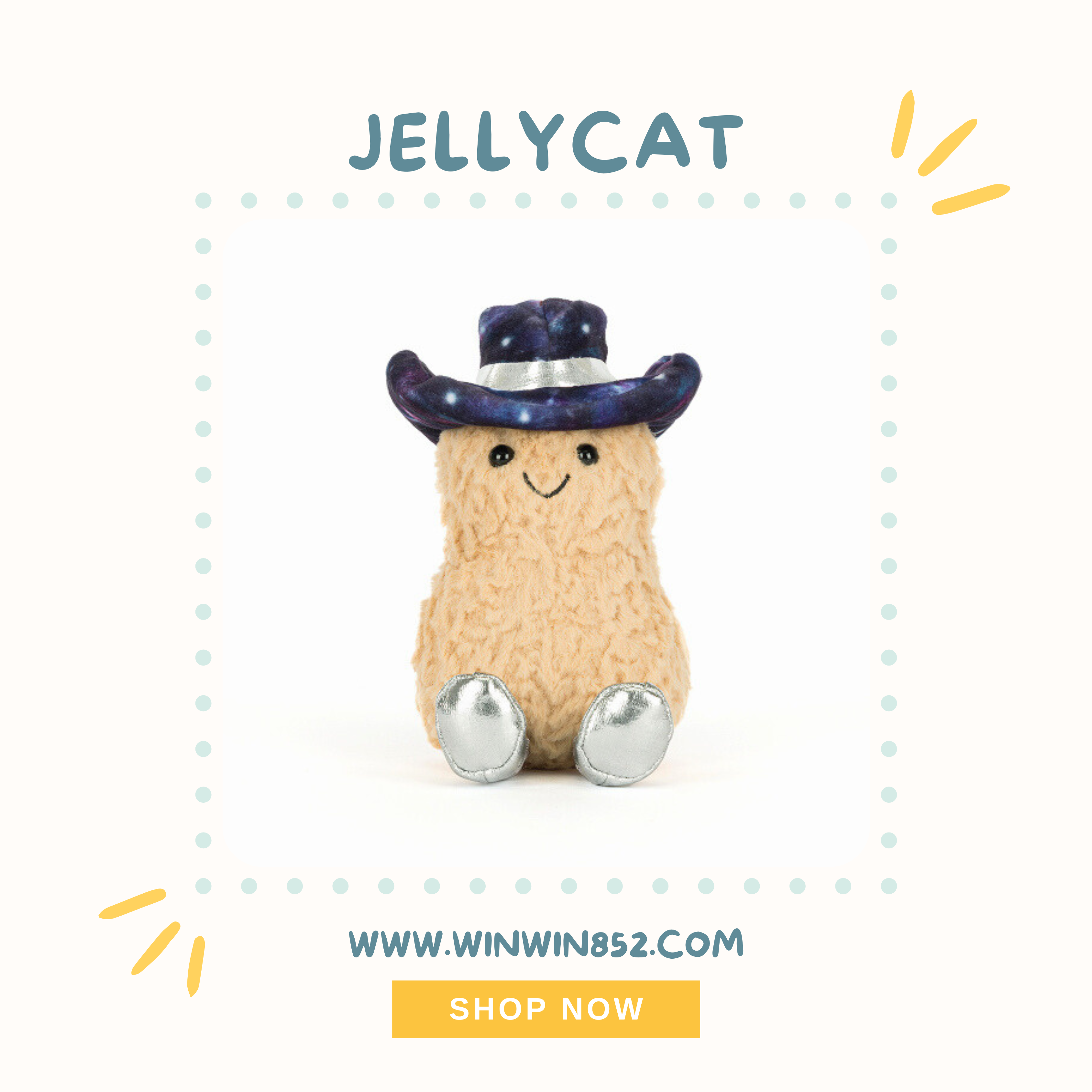 Jellycat Amuseables Peanut Space Rodeo Outfit