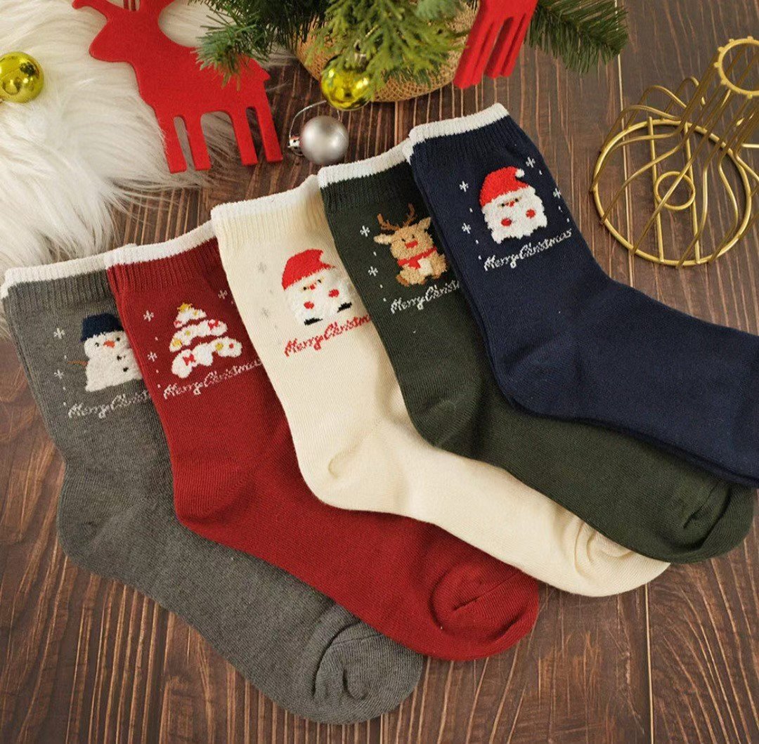 CT5306 純色毛毛立體聖誕公仔長襪 (任選5對$75/ 任選10對 $138)