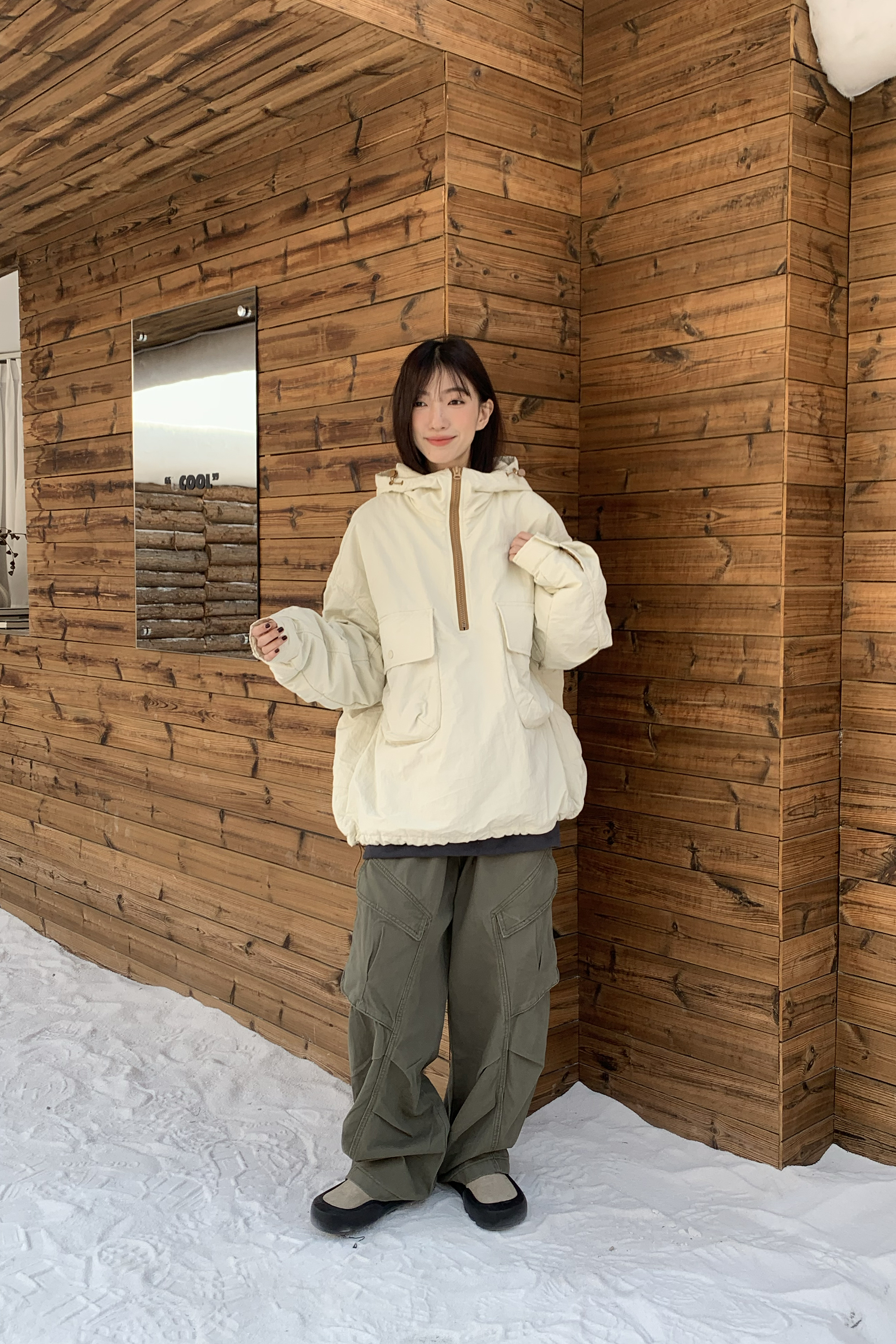 Last Month｜素面半拉鏈衝鋒衣 2色