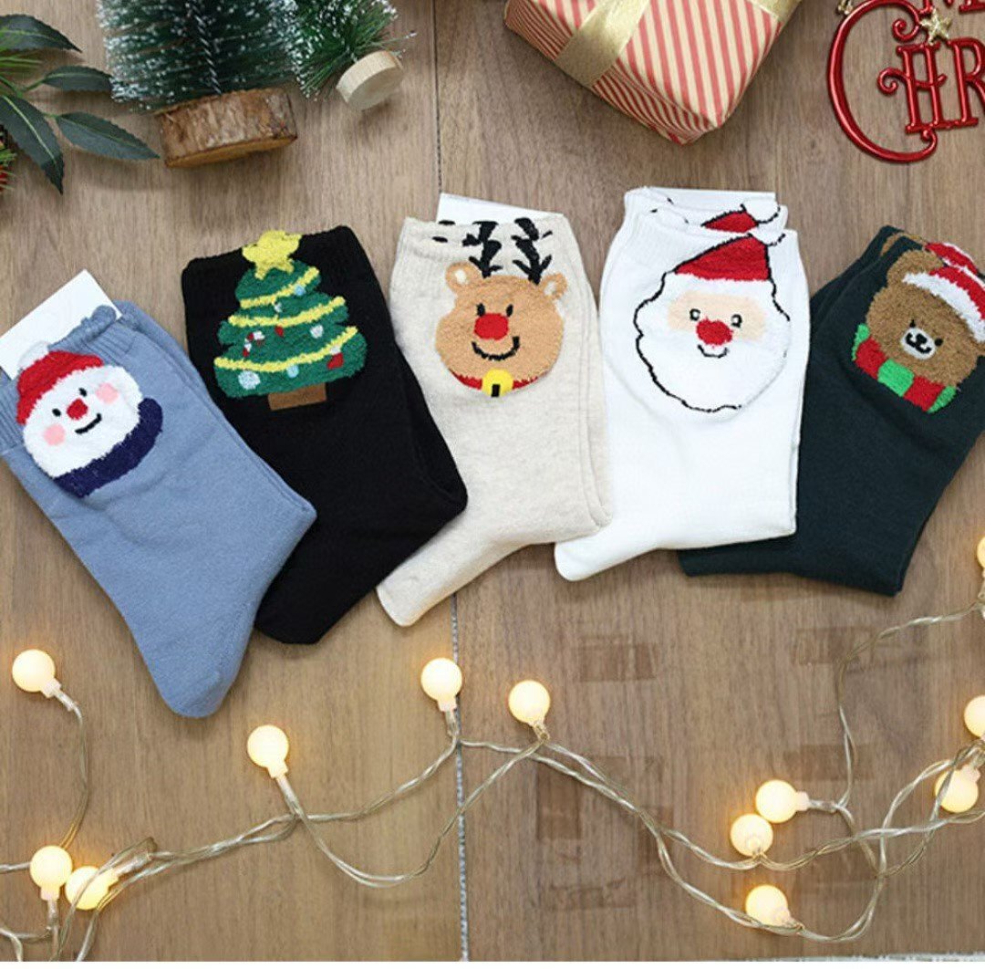 CT5311 放大版羊羔毛聖誕公仔長襪 (任選5對$75/ 任選10對 $138)