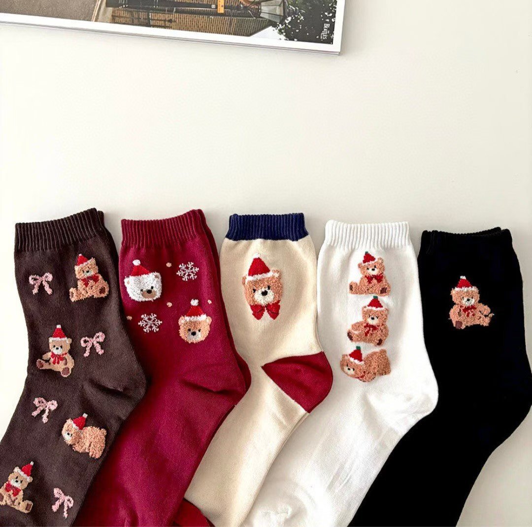 CT5312 甜美聖誕小熊長襪 (任選5對$75/ 任選10對 $138)