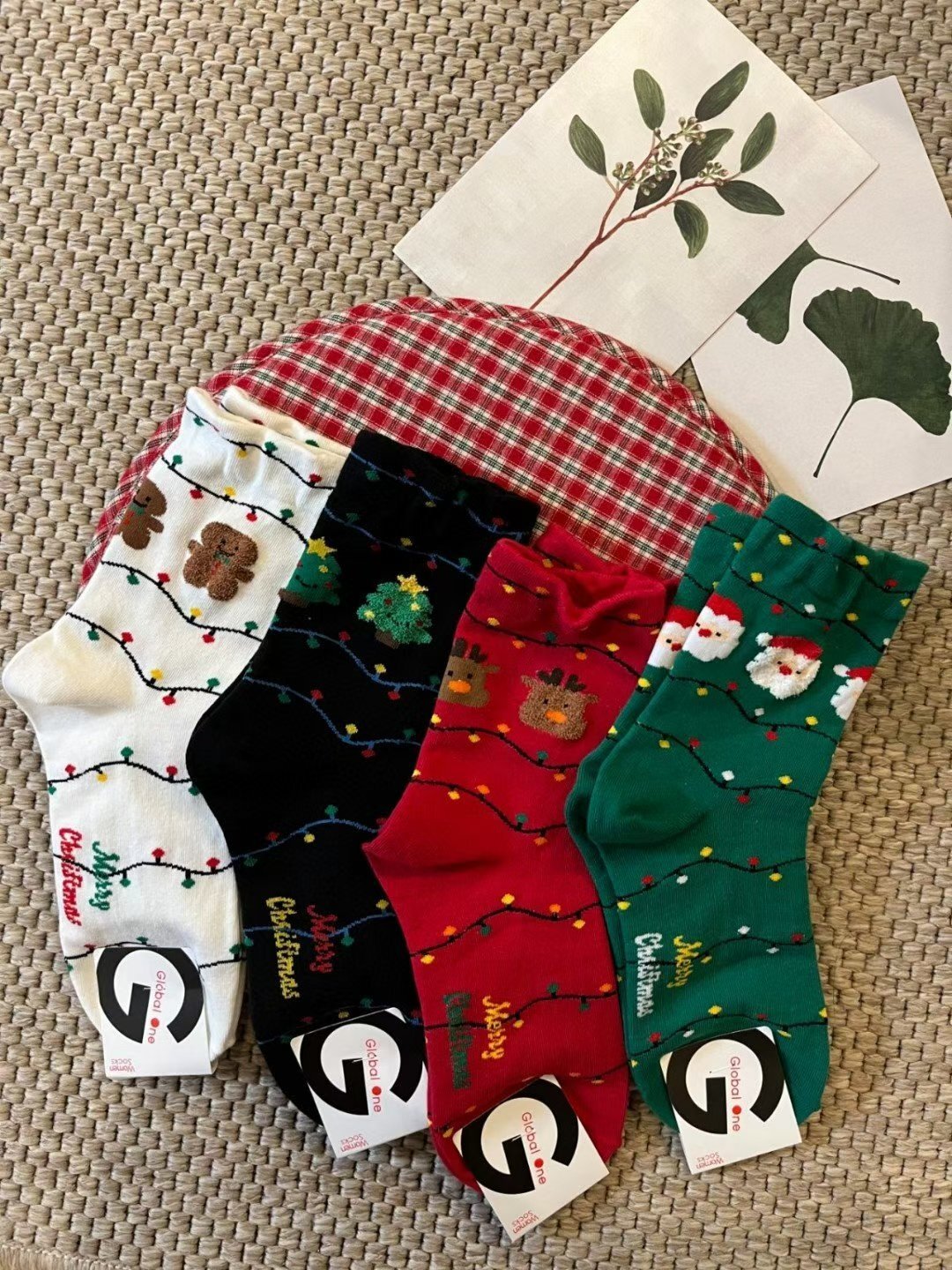 CT5313 聖誕氛圍彩燈長襪 (任選5對$75/ 任選10對 $138)