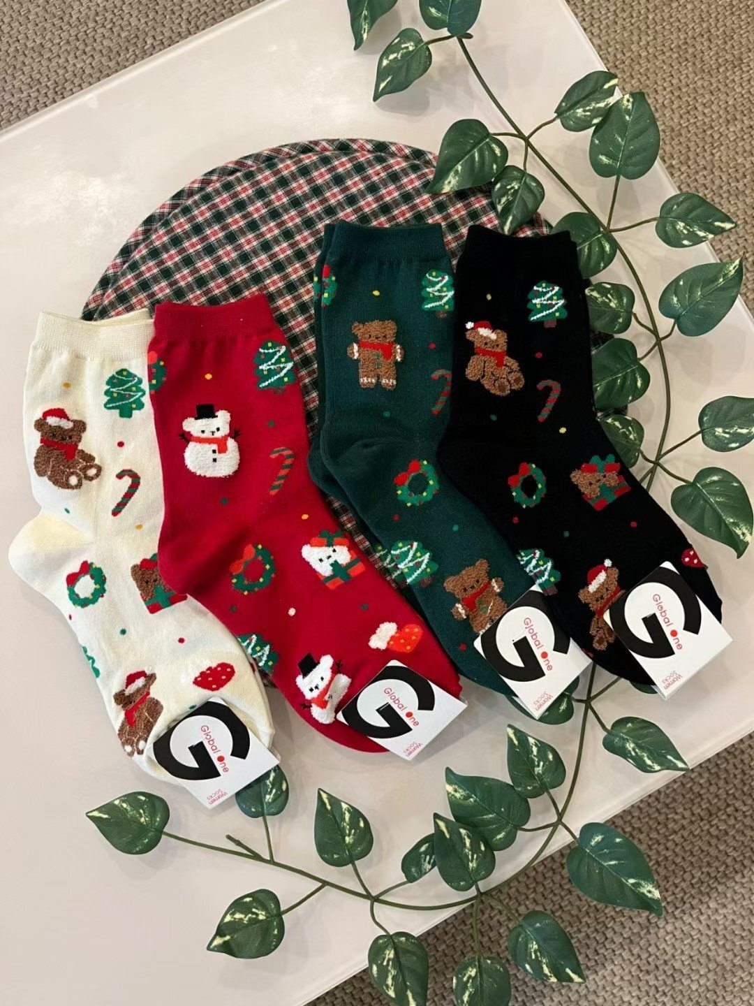 CT5314 聖誕小熊造型長襪 (任選5對$75/ 任選10對 $138)