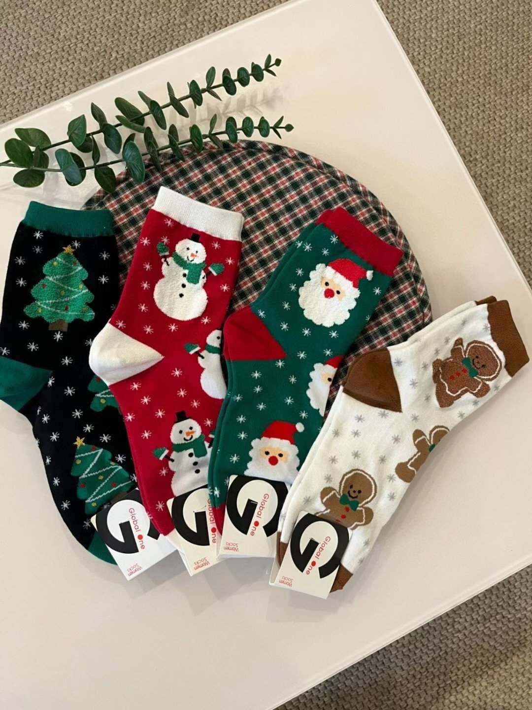 CT5315 撞色雪花點點長襪 (任選5對$75/ 任選10對 $138)