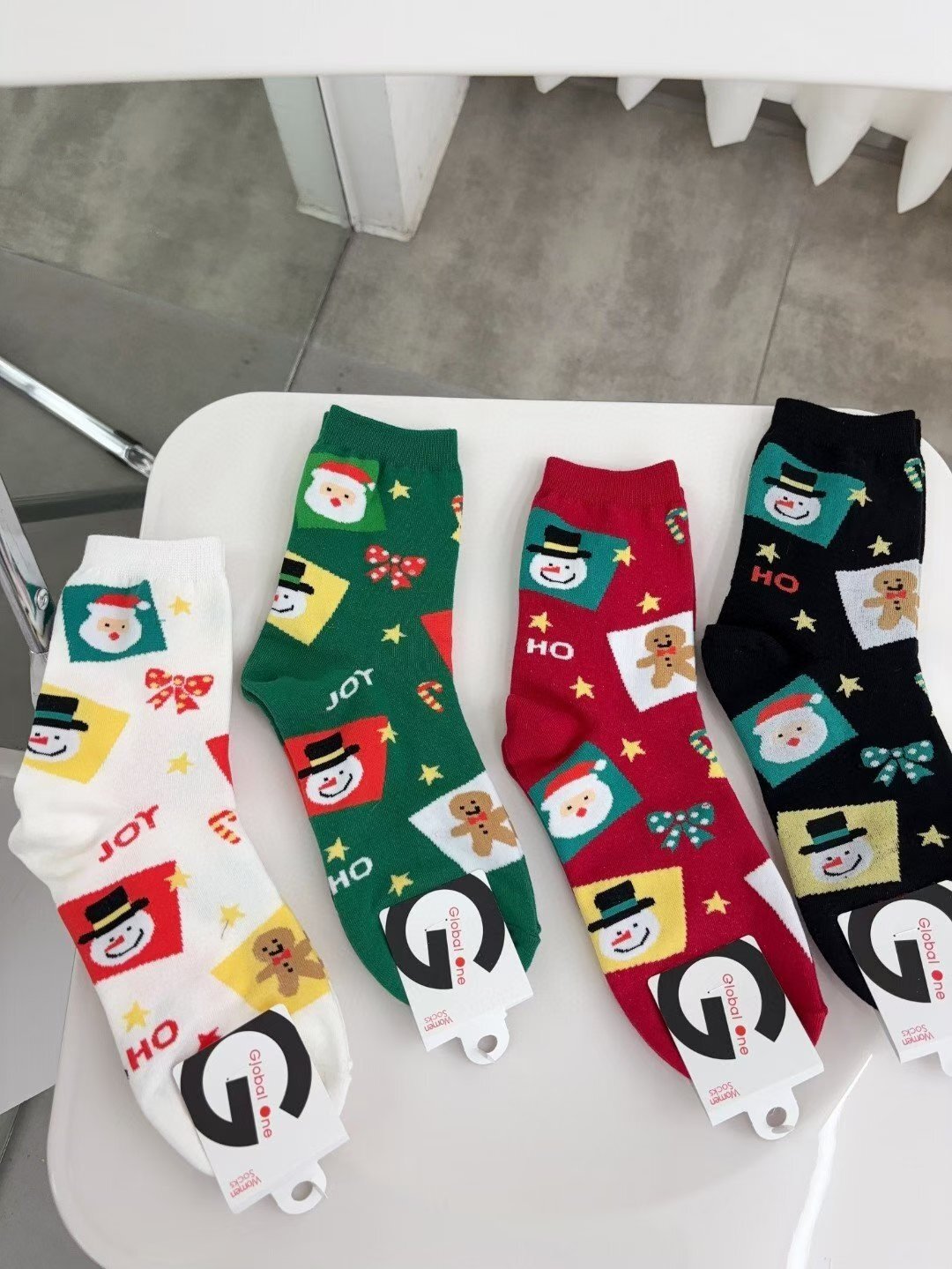 CT5316 色彩聖誕HO HO造型長襪 (任選5對$75/ 任選10對 $138)