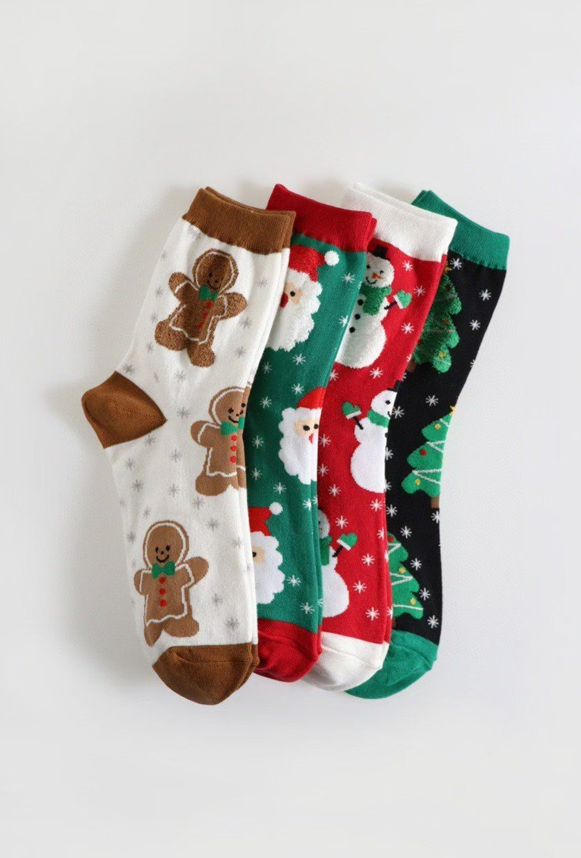 CT5315 撞色雪花點點長襪 (任選5對$75/ 任選10對 $138)