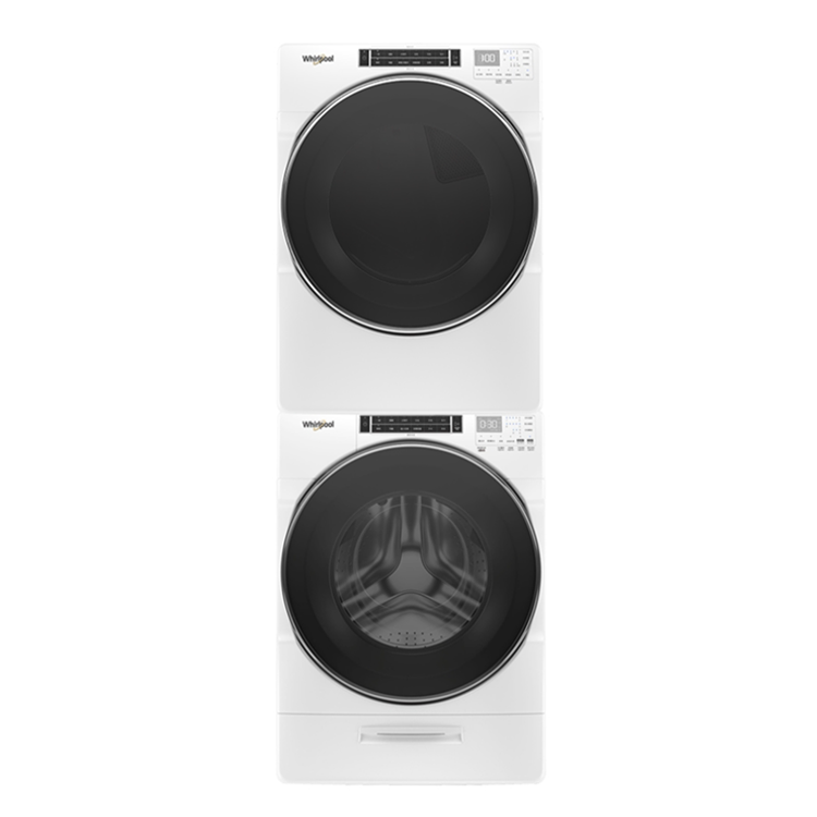 Whirlpool 惠而浦 洗17公斤+乾16公斤 蒸氣洗脫變頻滾筒洗乾衣機堆疊組(8TWFW8620HW+8TWGD8620HW)
