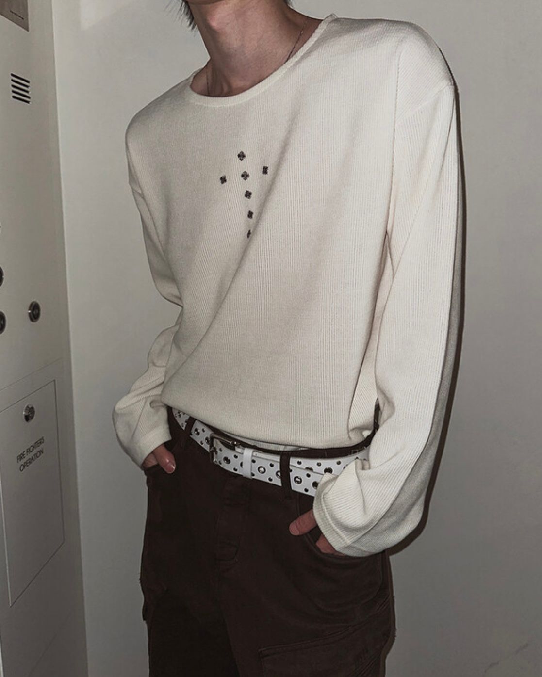 暗紋鍋釘長袖衫 1990S-029T