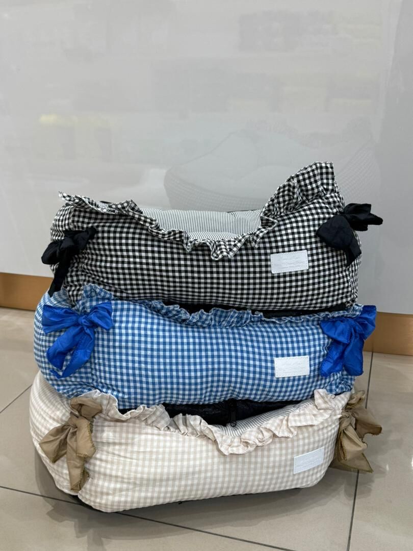 巴巴家族 格子蝴蝶结 宠物窝