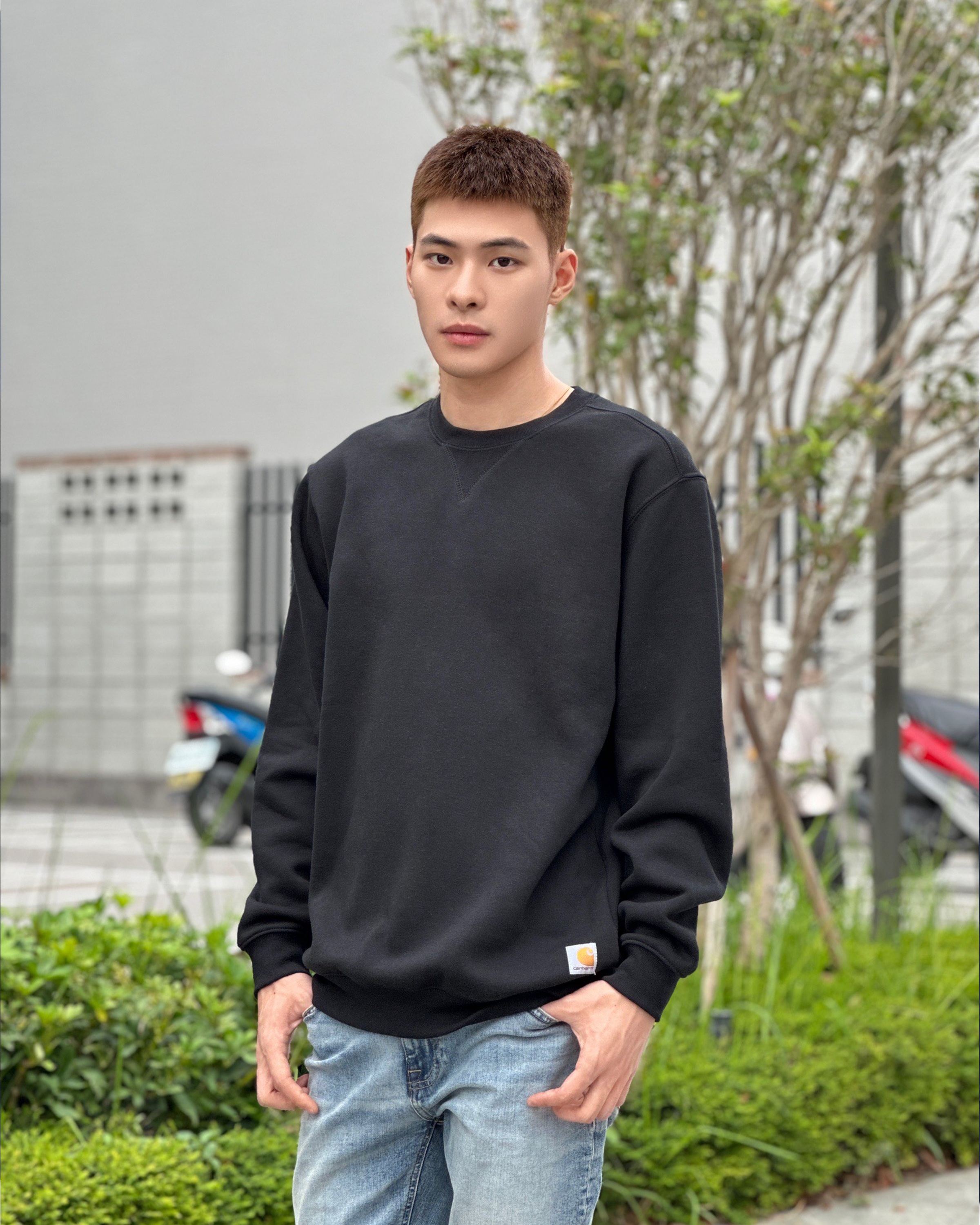 Carhartt 美版 側邊布標 素面 內刷毛 大學T 長袖上衣