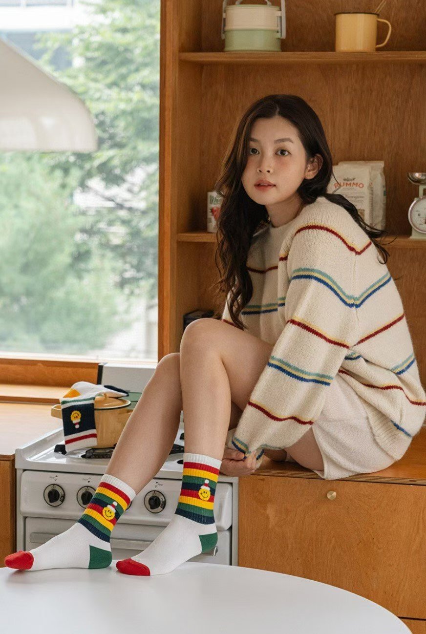 CT5318 笑哈哈彩虹長襪 (任選5對$75/ 任選10對 $138)