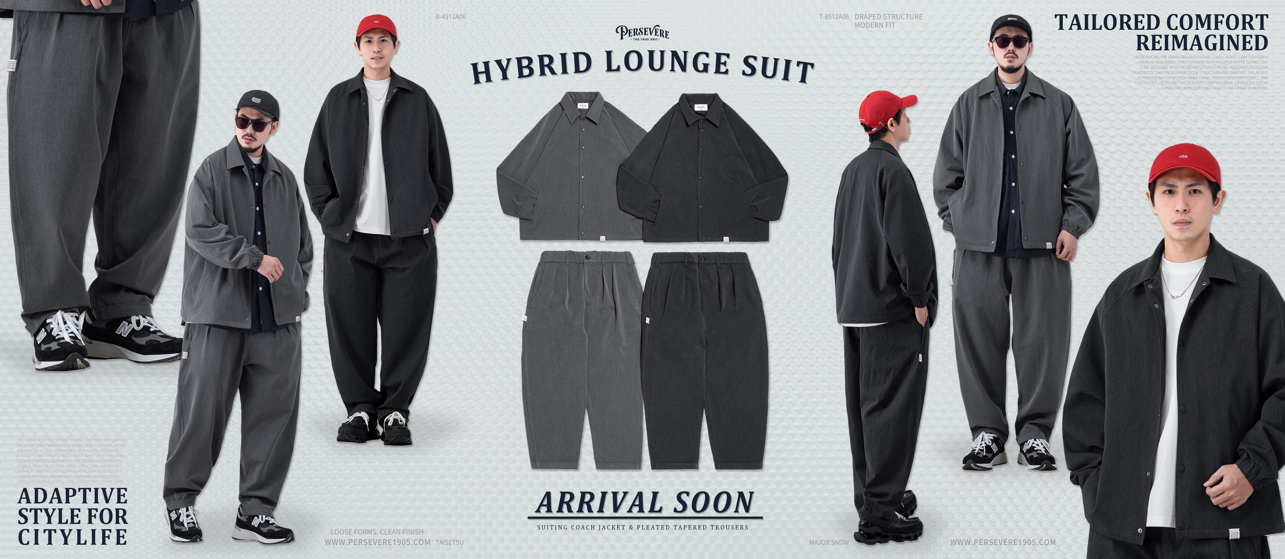 PERSEVERE SUITING PLEATED TAPERED TROUSERS 休閒感都會套裝