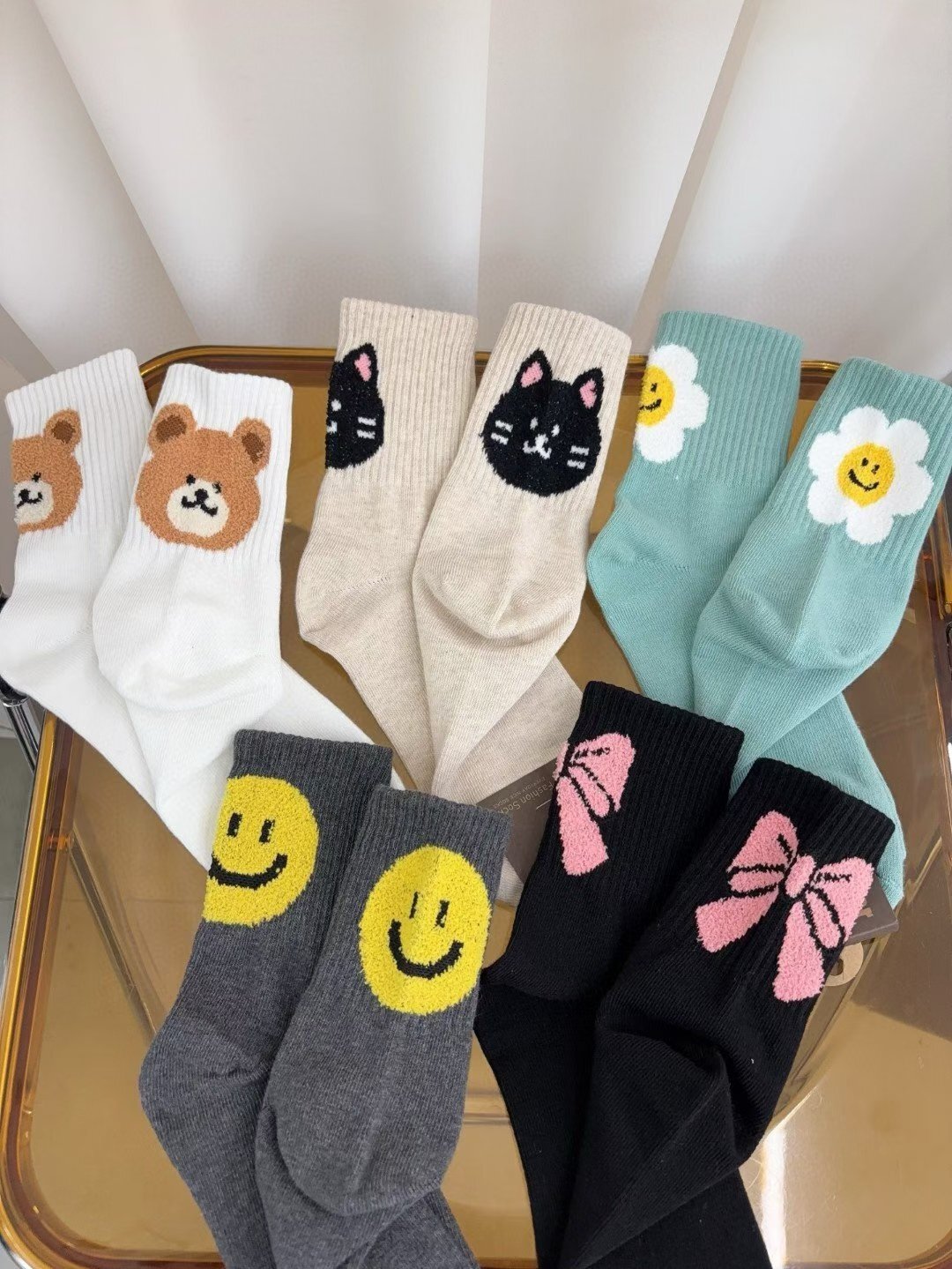 CT5326 軟綿卡通圖案坑紋長襪 (任選5對$75/ 任選10對$138)