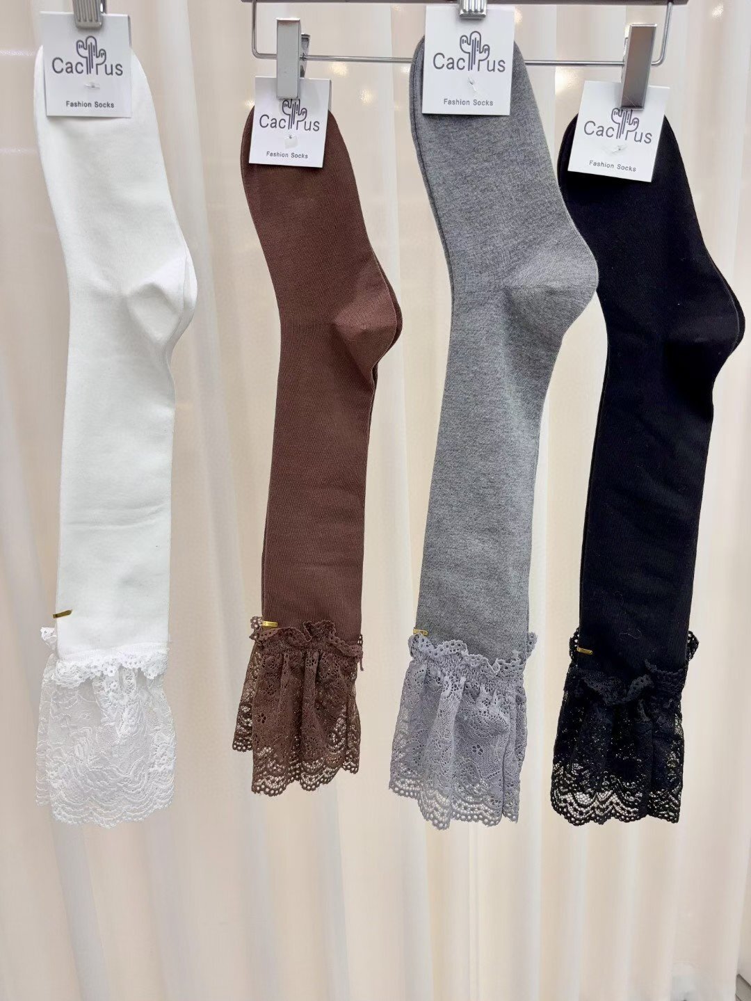 CT5338 新款蕾絲邊小腿襪 (任選2對$88)