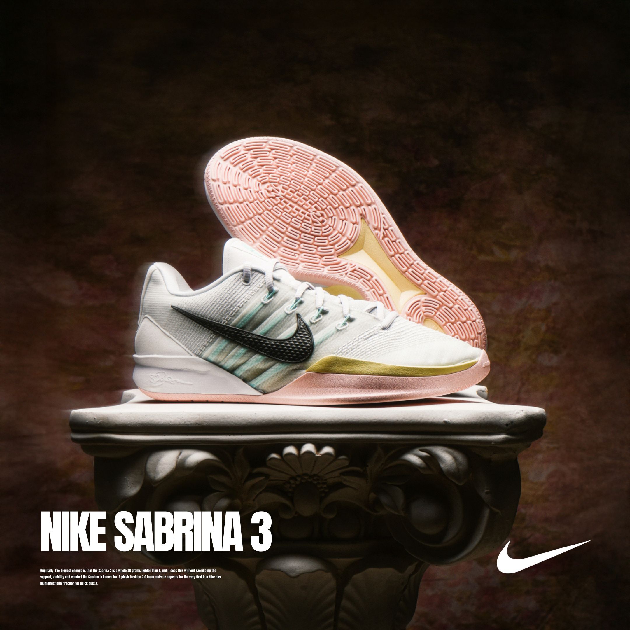 NICEDAY 現貨 NIKE SABRINA 3 Silencer EP XDR 白灰綠 運動 實戰 籃球鞋 HF2882-100