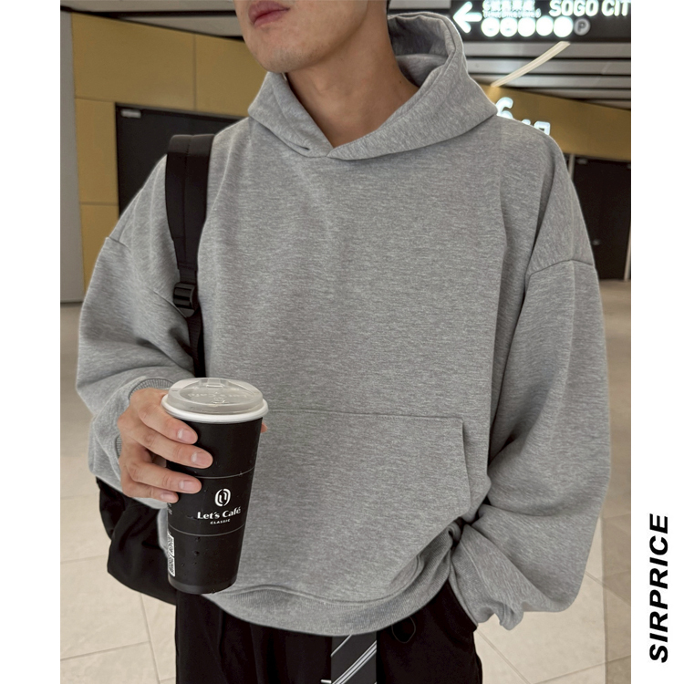 垂感重磅魚鱗布素面短寬帽TEE