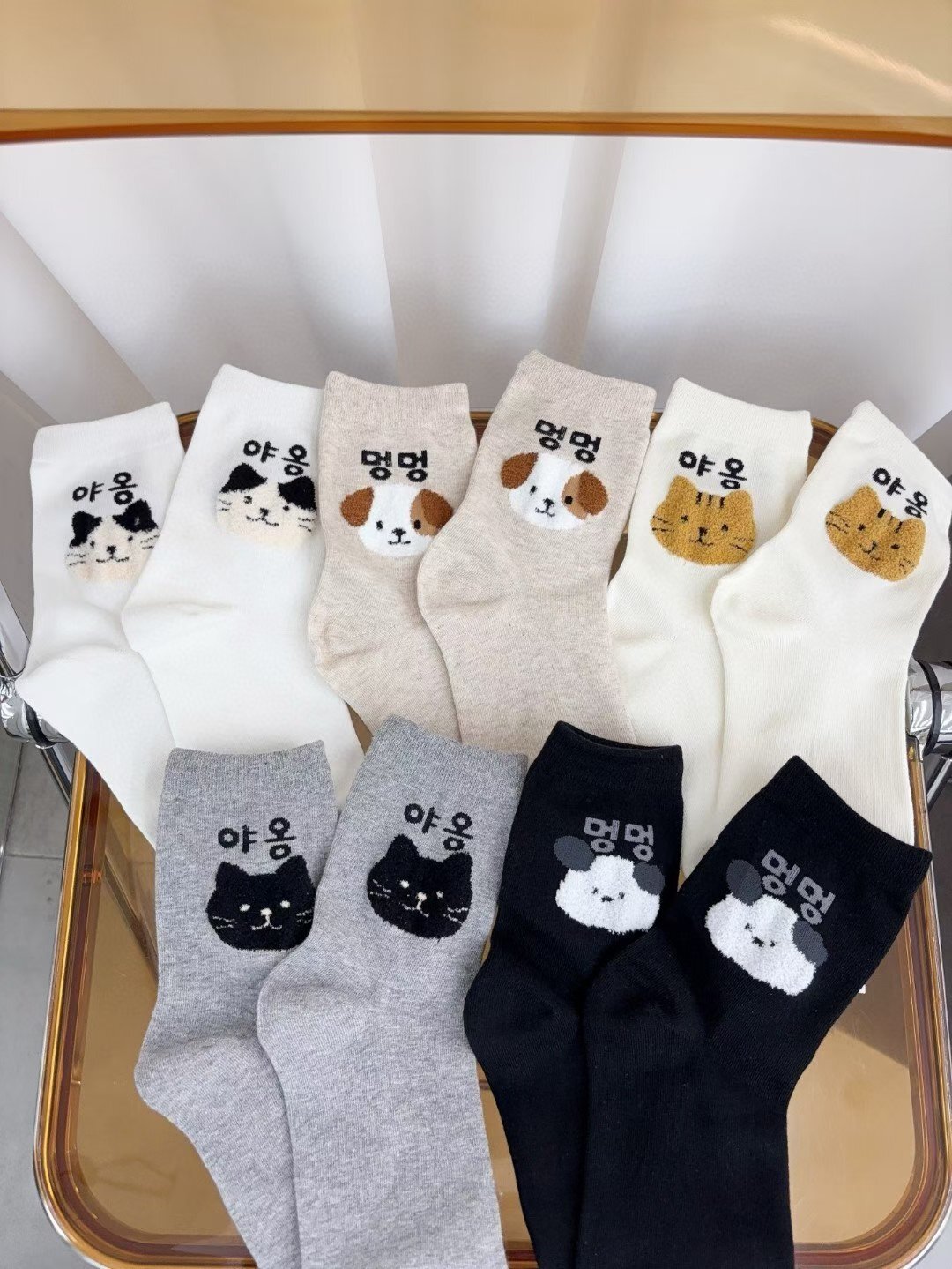 CT5343 可愛毛毛刺繡寵物長襪 (任選5對$75/ 任選10對 $138)