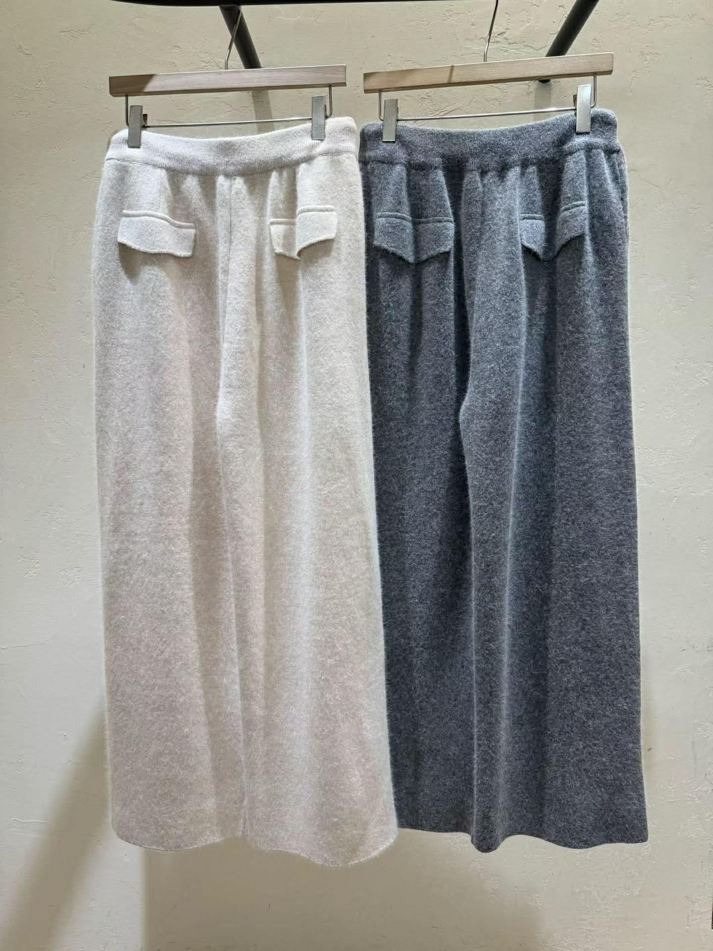 FN11 安哥拉毛綁帶直筒長褲