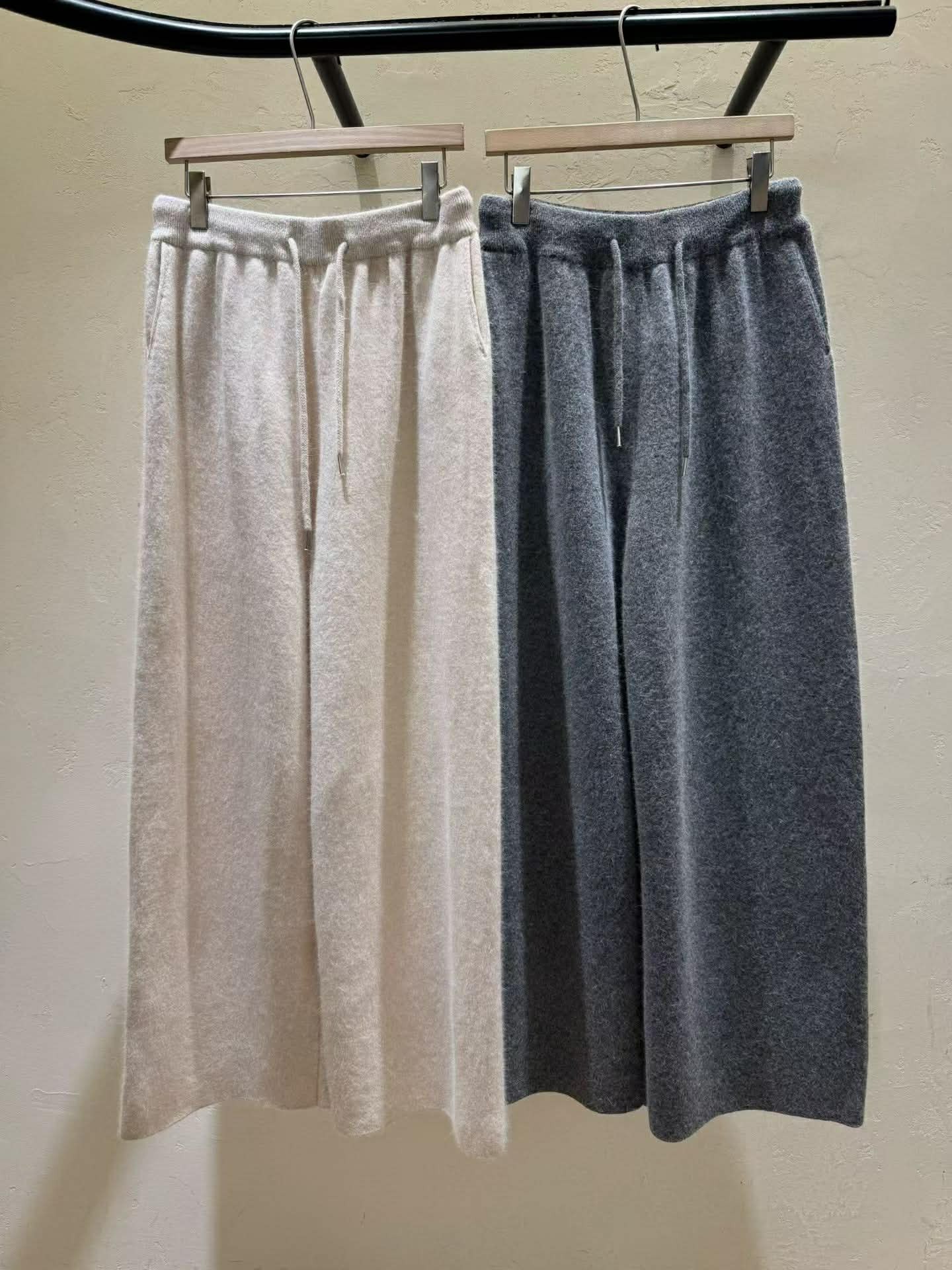 FN11 安哥拉毛綁帶直筒長褲