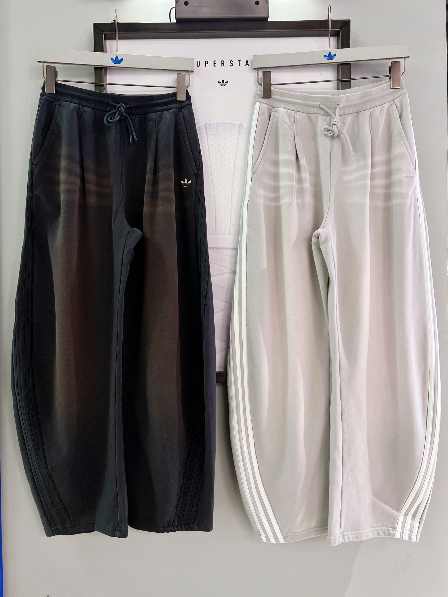 代購-ADIDAS CURVED KNIFE 似牛仔感 高腰 水洗 純棉 闊腿 彎刀褲 IA7518/IA7519