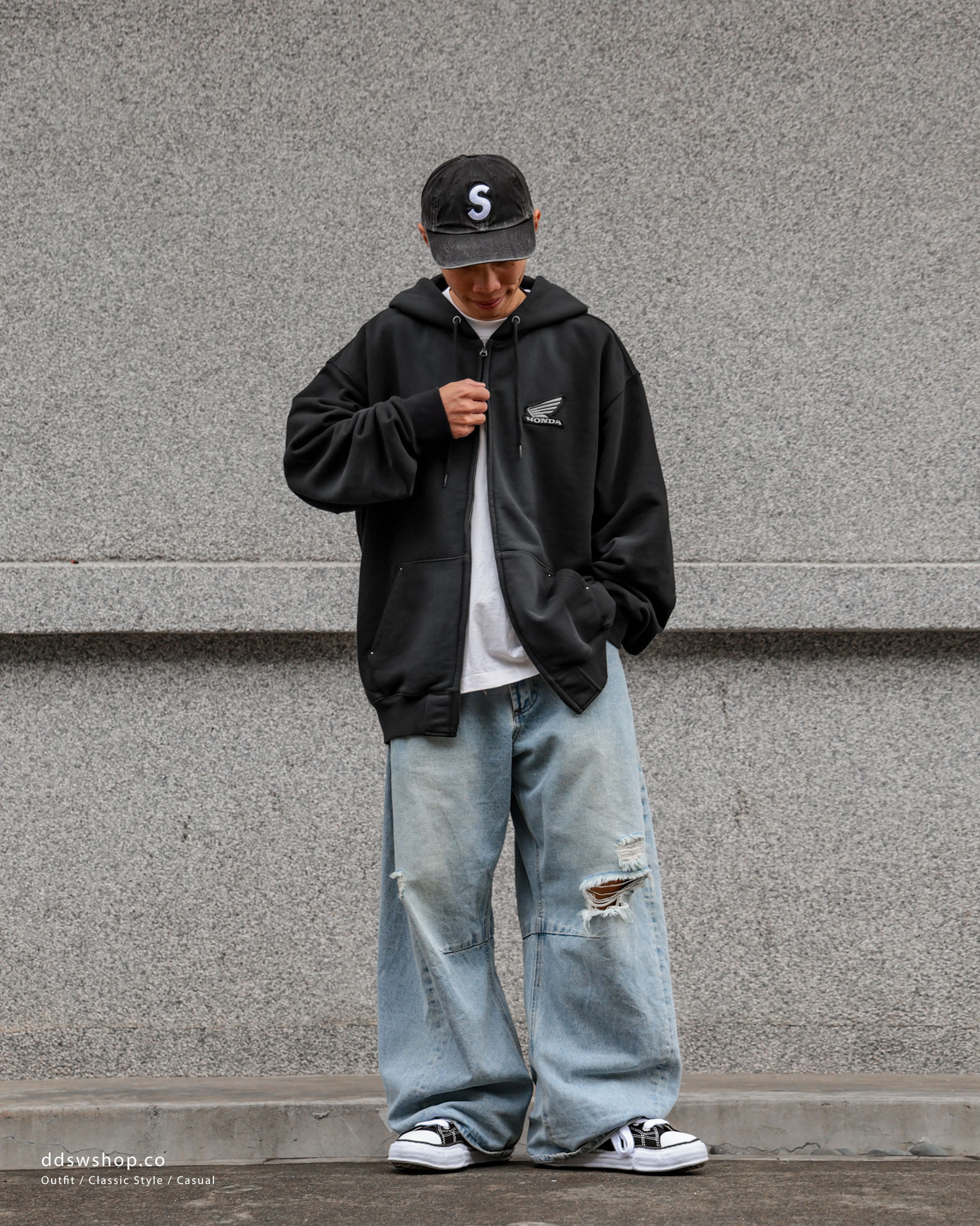 "代購" Honda Stud Wing Washing Hoodie Zip-up 水洗 鉚釘 連帽外套