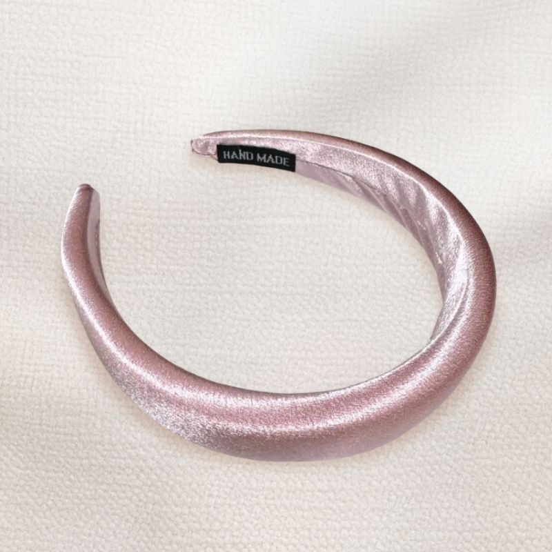 韓國直送髮飾 素色緞面寬版蓬蓬髮箍