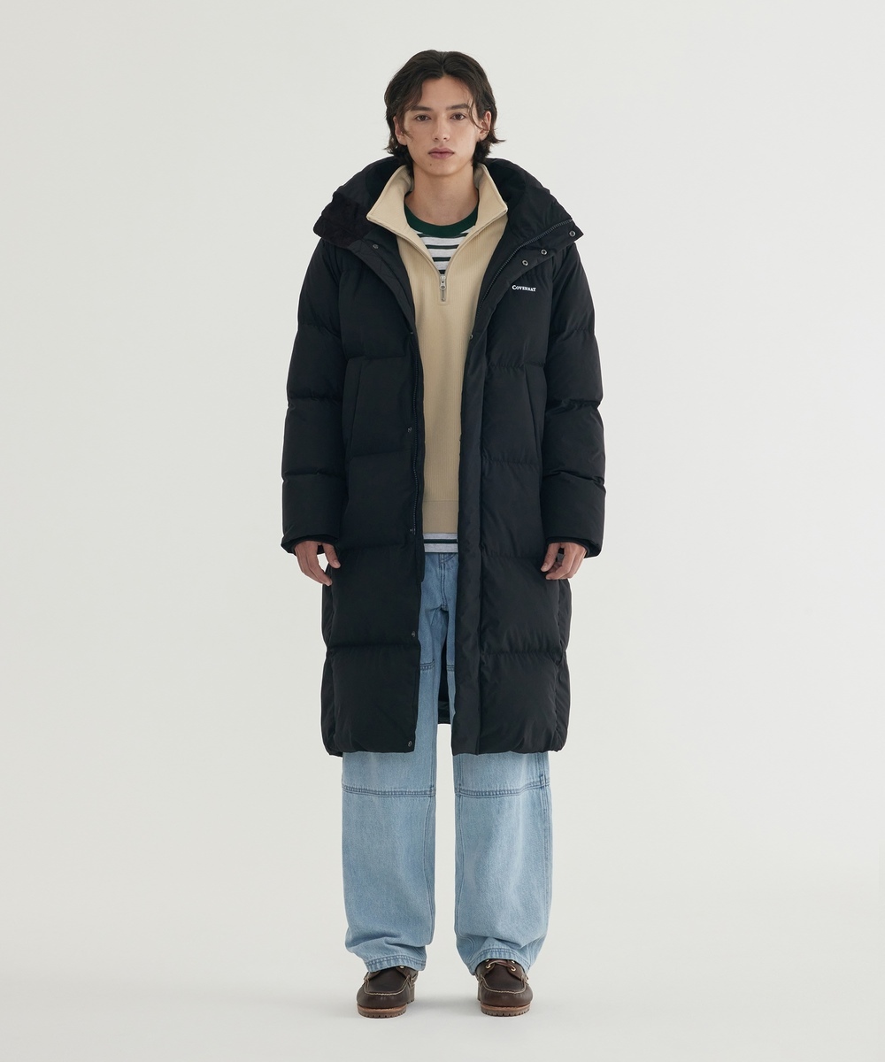 COVERNAT Civic RDS 長版羽絨外套 | 韓系過膝保暖大衣 黑色
