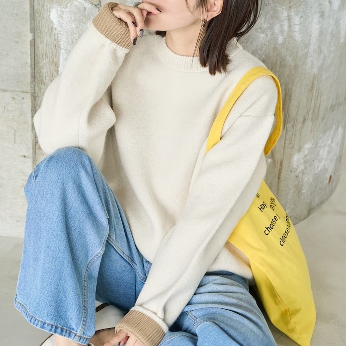 日本 內裡配色針織上衣