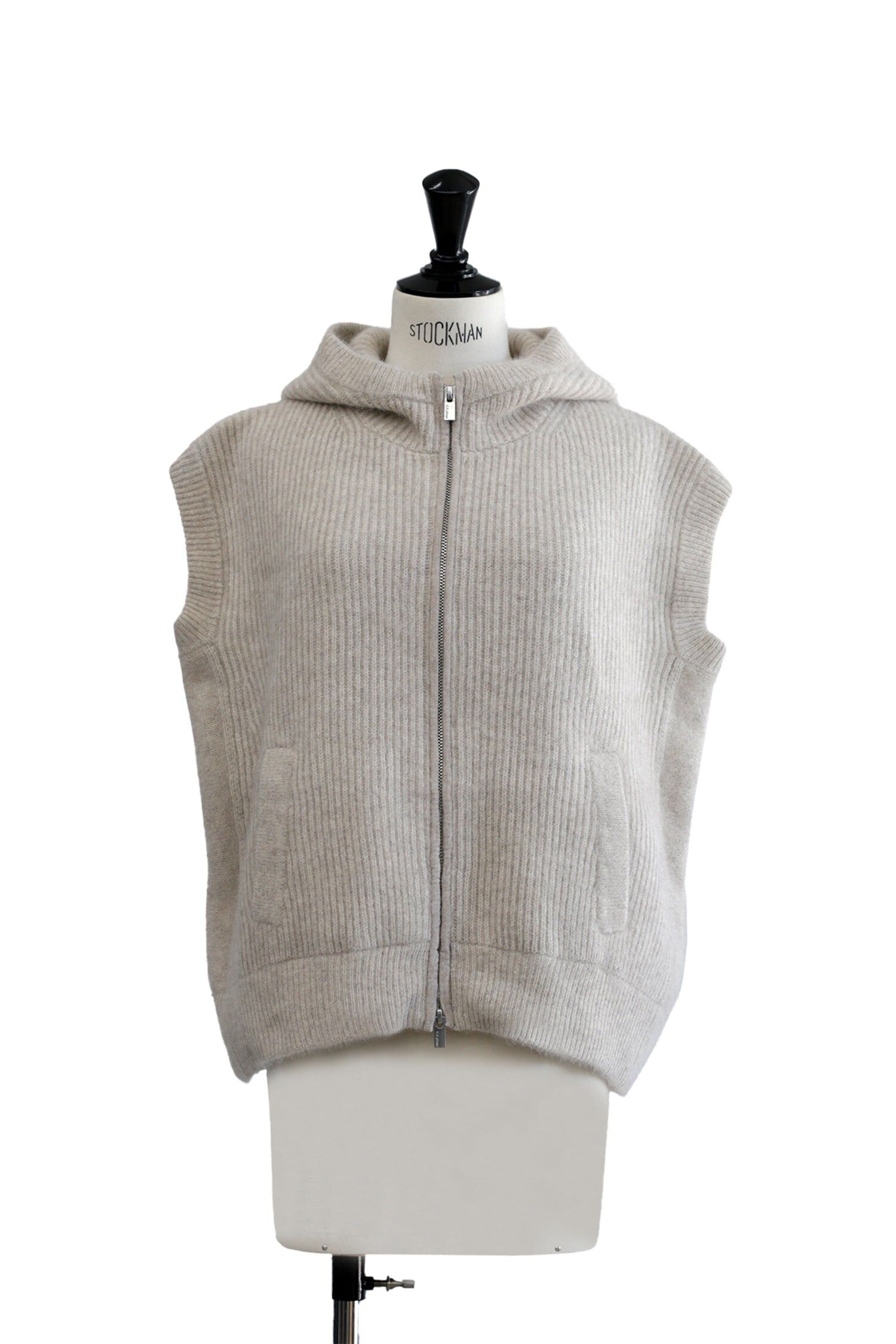 2025 秋冬 混紡連帽輕柔背心_象牙白