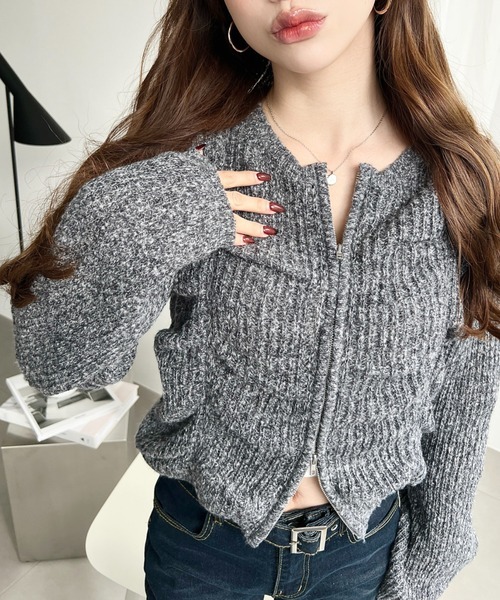 日本🇯🇵連線 Moment+ 皺摺拉鍊針織開襟衫 拉鍊 針織 針織衫 套頭衫 開襟衫 長袖 5色(任買兩件711免運)/預購