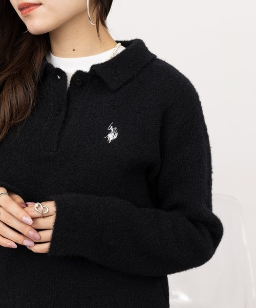 日本🇯🇵連線 U.S. POLO ASSN. 刺繡經典蓬鬆POLO領針織衫 針織 針織衫 POLO衫 長袖 刺繡 5色(任買兩件711免運)/預購