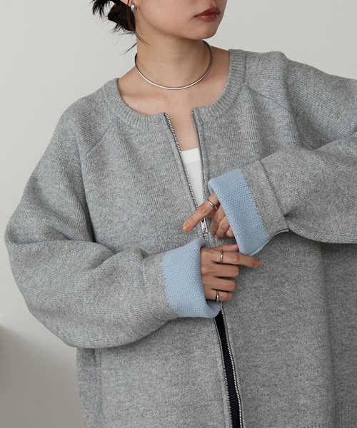 日本🇯🇵連線 MONO-MART 雙面撞色寬鬆針織開襟衫 寬鬆 撞色 雙拉鍊 針織 針織衫 開襟衫 6色(任買兩件711免運)/預購