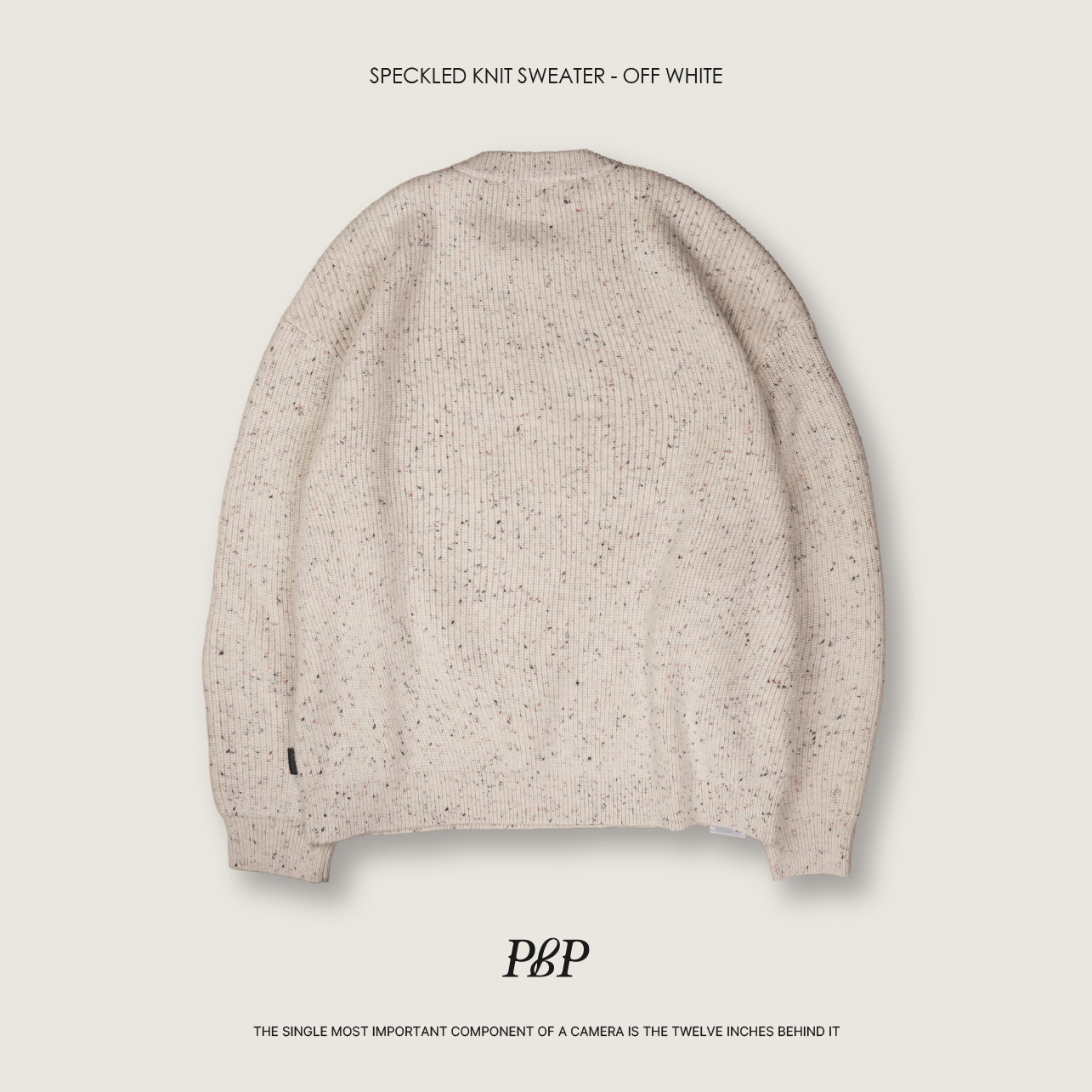 P.B.P - SPECKLED KNIT SWEATER  - OFF WHITE