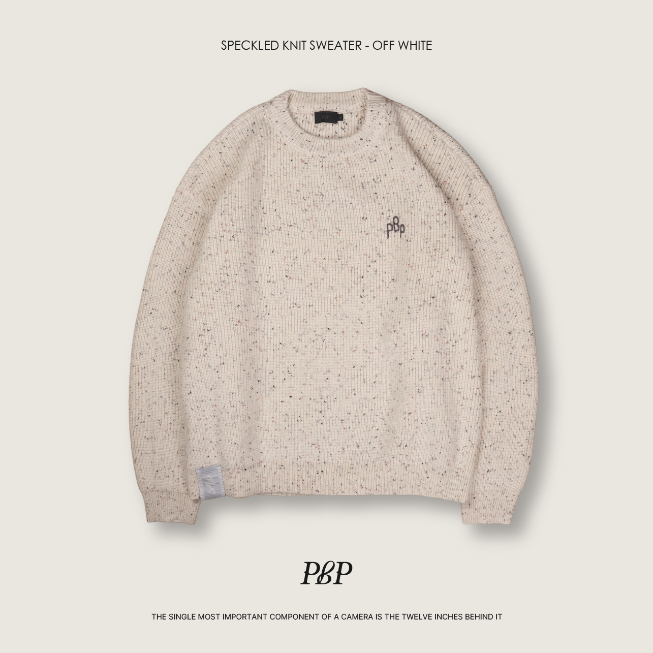 P.B.P - SPECKLED KNIT SWEATER  - OFF WHITE