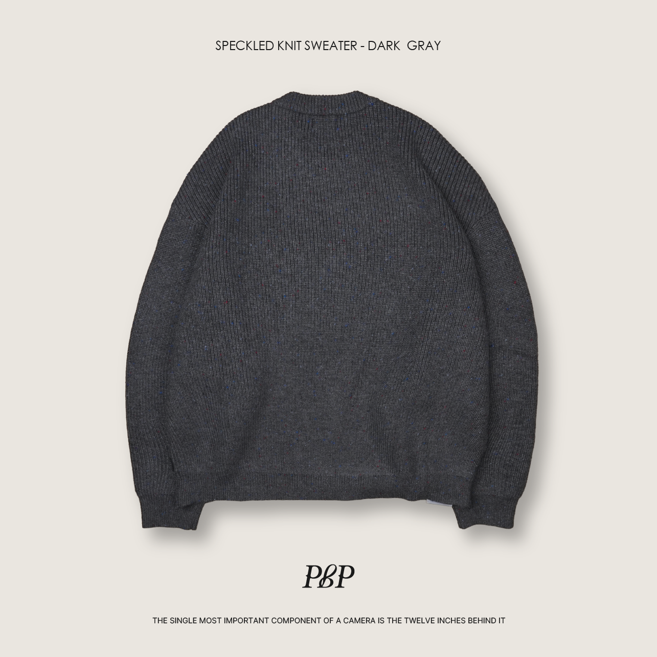 P.B.P - SPECKLED KNIT SWEATER  - DARK GRAY