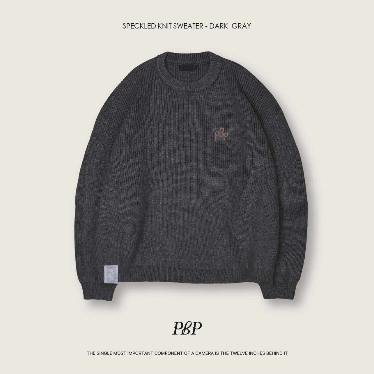 P.B.P - SPECKLED KNIT SWEATER  - DARK GRAY