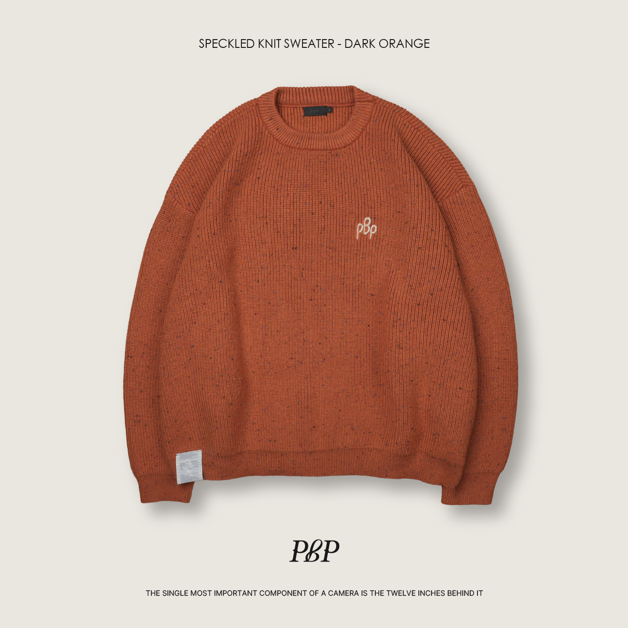 P.B.P - SPECKLED KNIT SWEATER  - DARK ORANGE