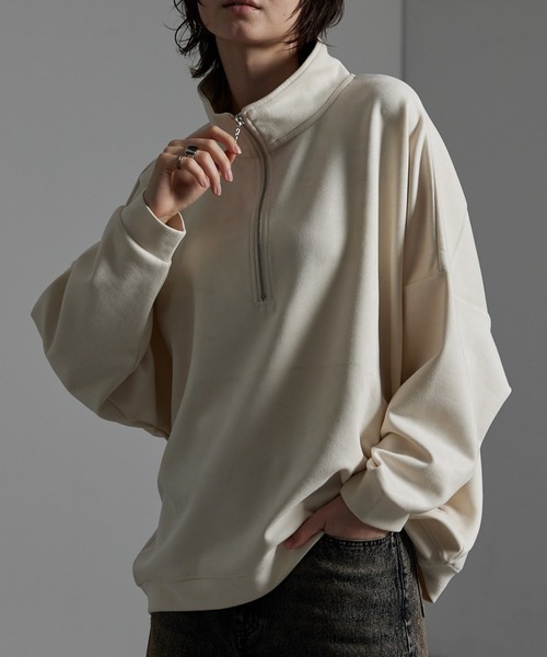 日本🇯🇵連線 MONO-MART X CIYOT 麂皮超寬鬆半拉鍊套頭衫 男女可穿 半拉鍊 套頭衫 麂皮 寬鬆 外搭 6色(任買兩件711免運)/預購