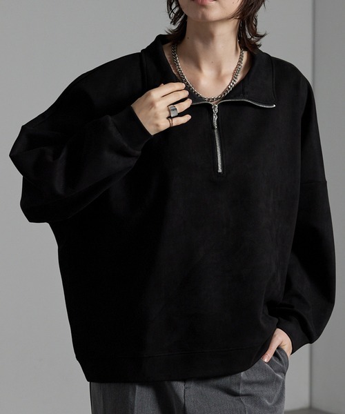 日本🇯🇵連線 MONO-MART X CIYOT 麂皮超寬鬆半拉鍊套頭衫 男女可穿 半拉鍊 套頭衫 麂皮 寬鬆 外搭 6色(任買兩件711免運)/預購