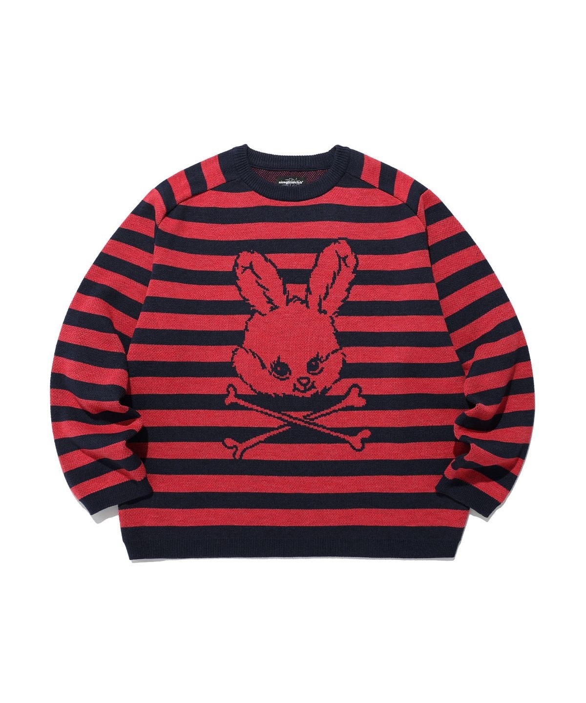 Nice ghost club SKULL RABBIT STRIPE KNIT 長袖
