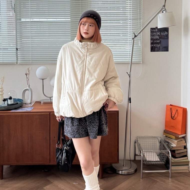 Warm tone!立領鋪棉麵包外套