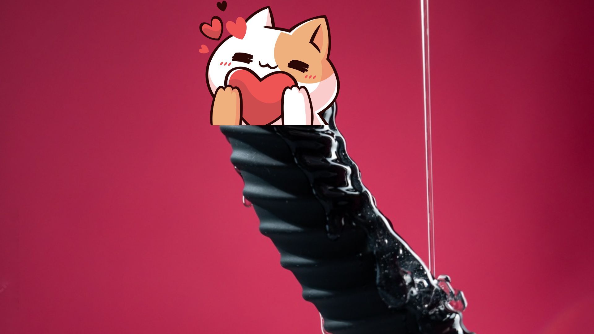 潤滑液滴在假陽具上