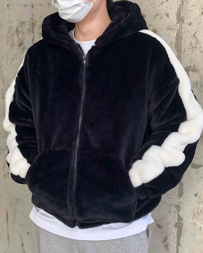 白間連帽毛毛褸(薄夾棉) JK1949