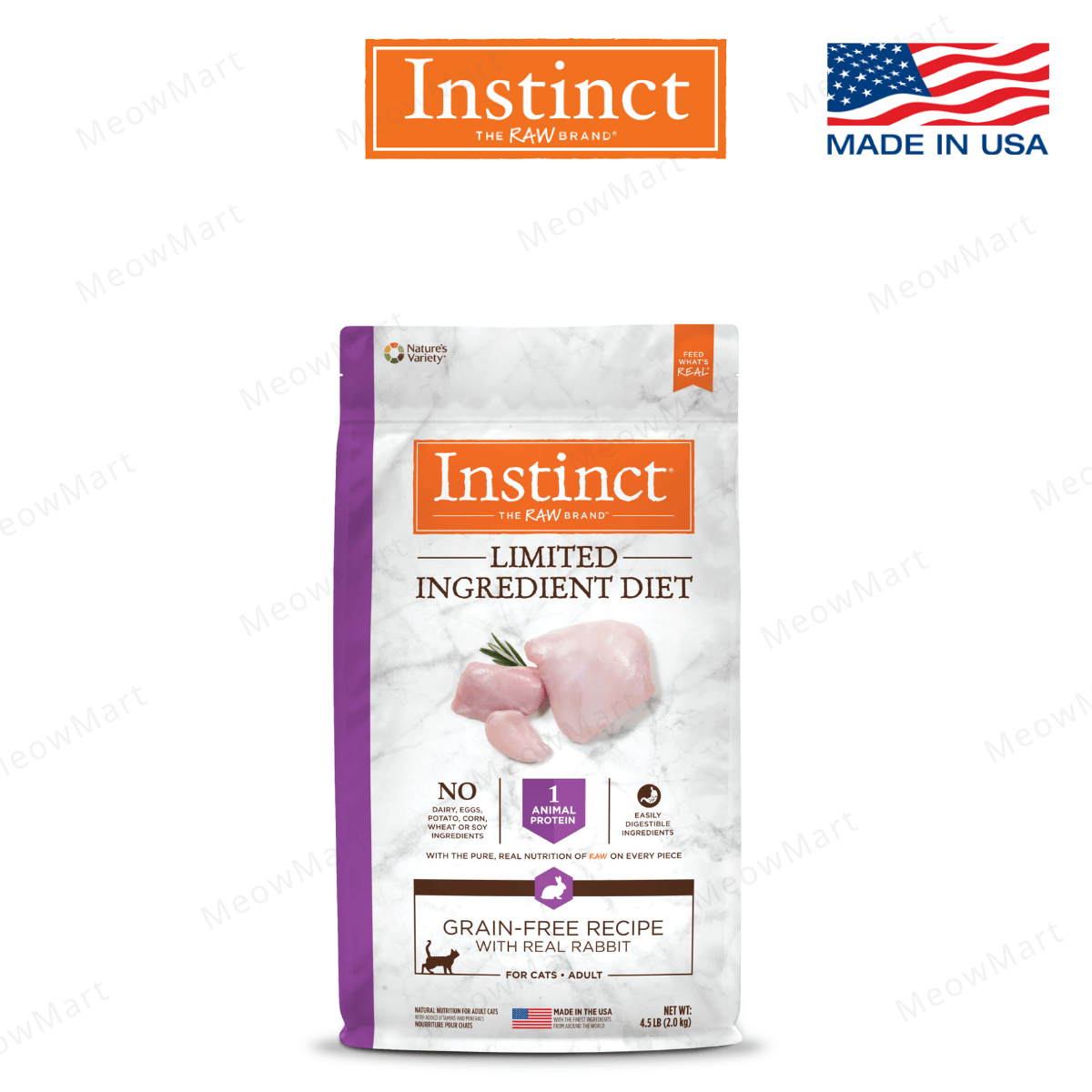 Instinct 單一蛋白無穀物貓糧 (兔肉) 4.5lbs