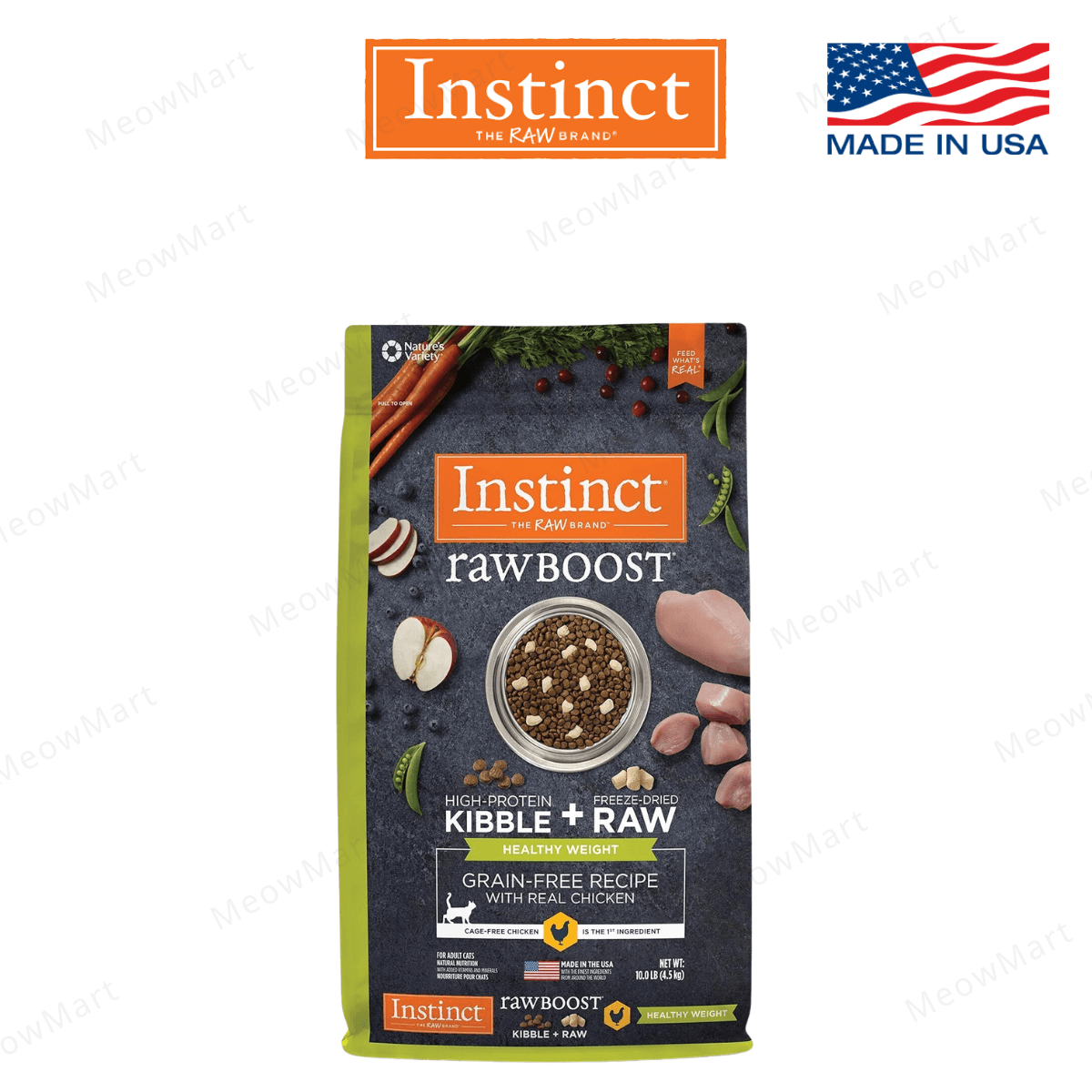 Instinct 無穀 (體重控制) 凍乾生肉貓糧 - 雞肉4.5lbs