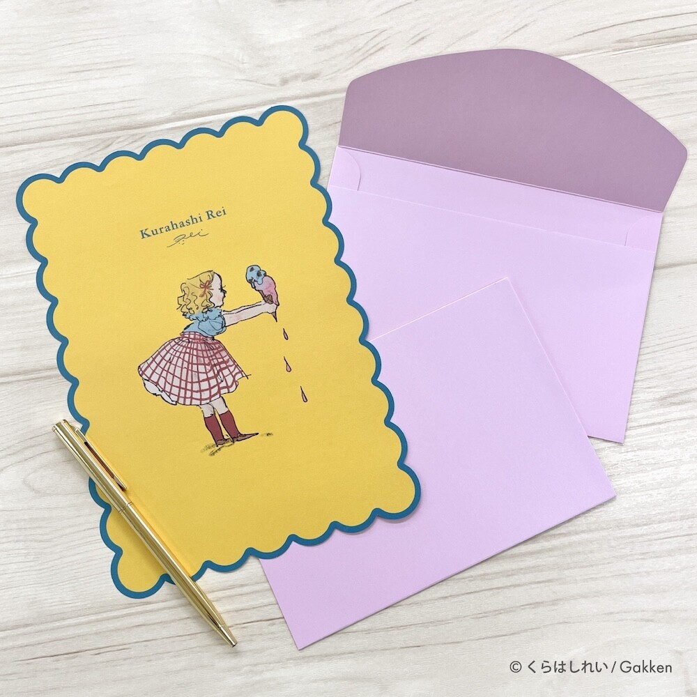 くらはしれい 冰淇淋女孩 信紙信封組｜日本Kurahashirei