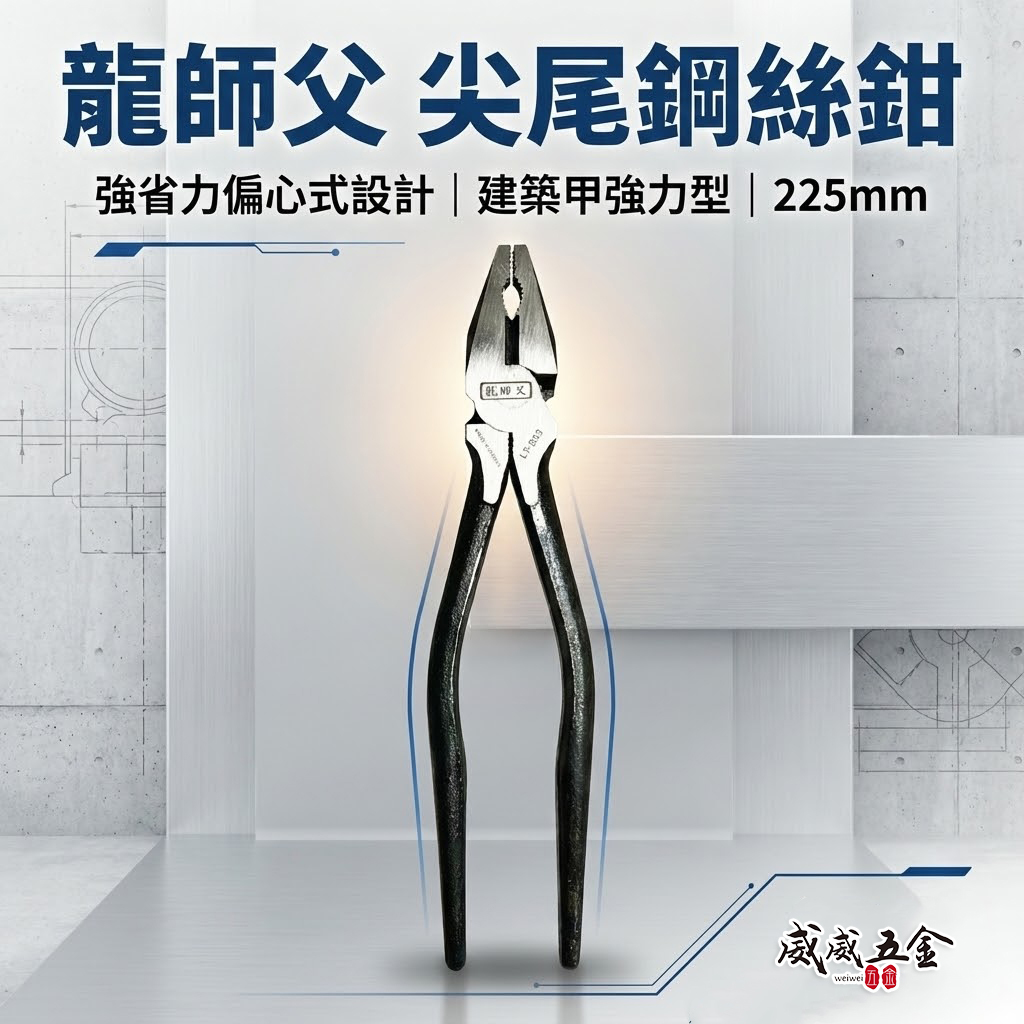 龍師父｜9" 板模用鋼絲鉗 225mm 尖尾鋼絲鉗 板模鐵鉗 省力老虎鉗 鐵線鉗｜LT-B03｜經濟平價型